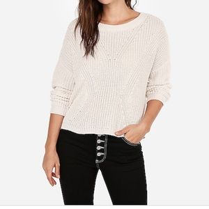 🔵 Express Cable Knit Split Back Sweater